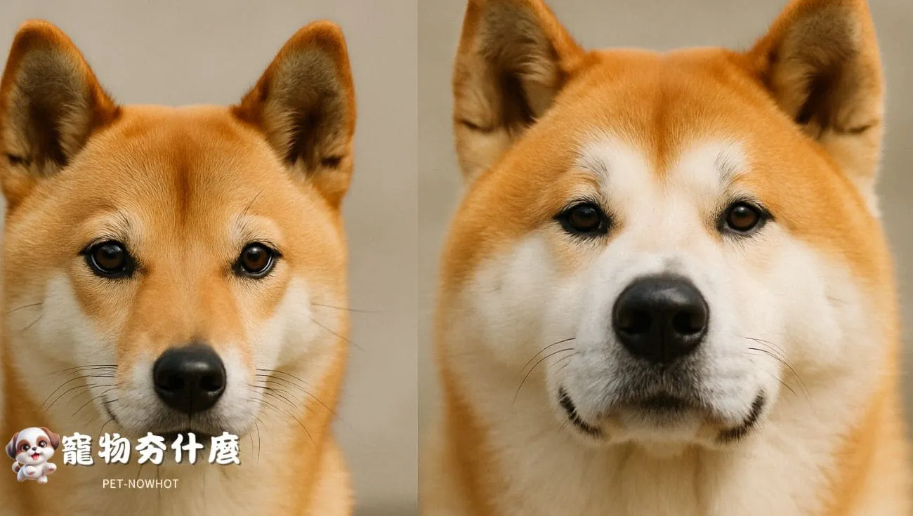 柴犬秋田犬臉部特寫