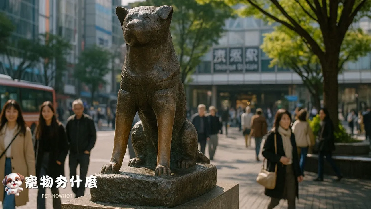 忠犬八公雕像實景
