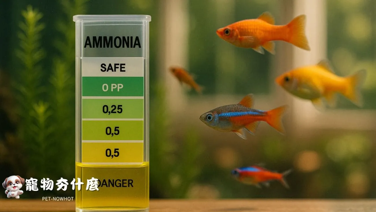 氨氮檢測與健康魚缸示意