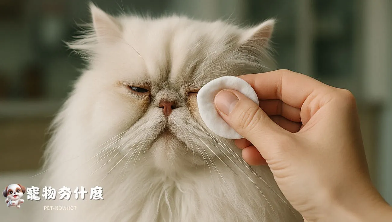 波斯貓眼部清潔