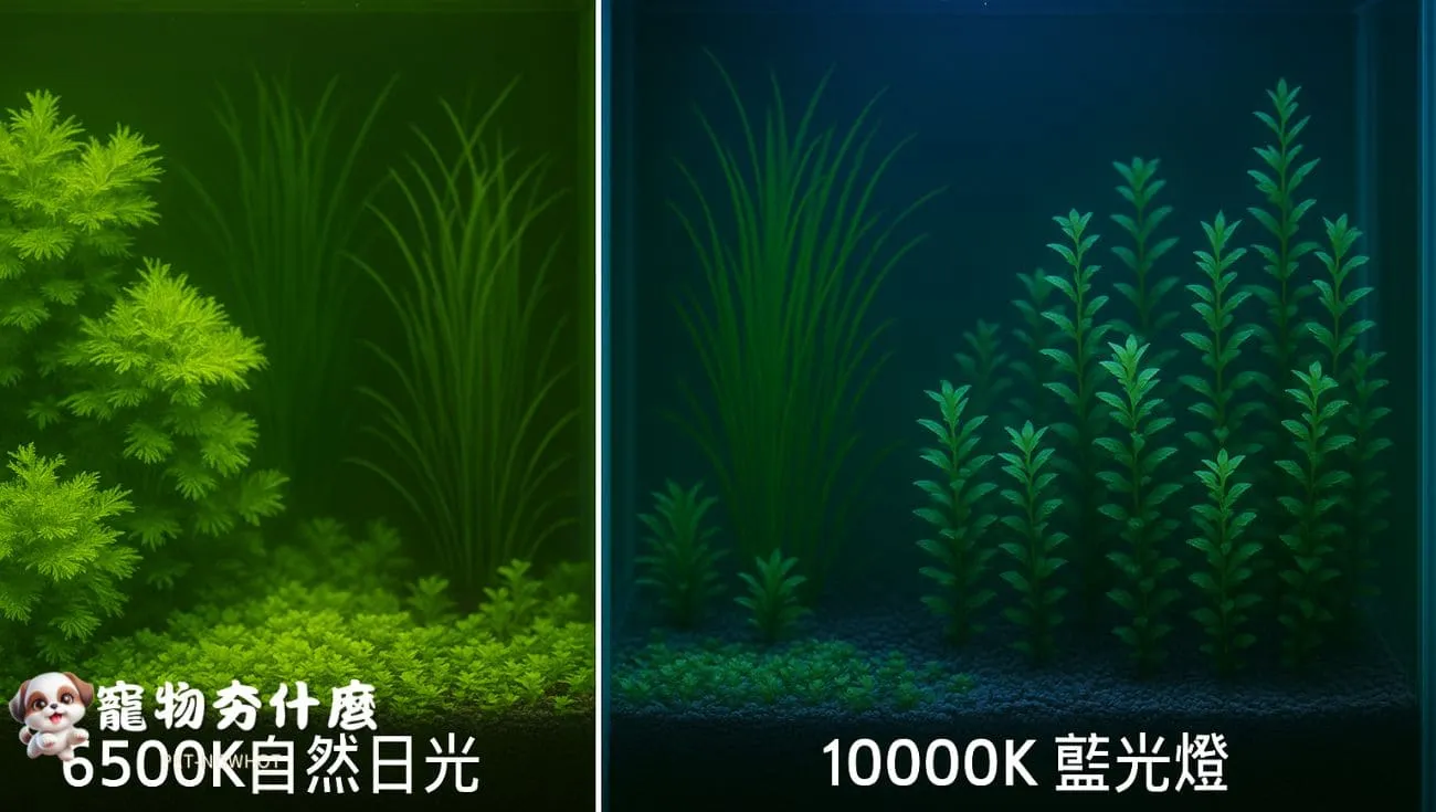 不同色溫水草缸對比