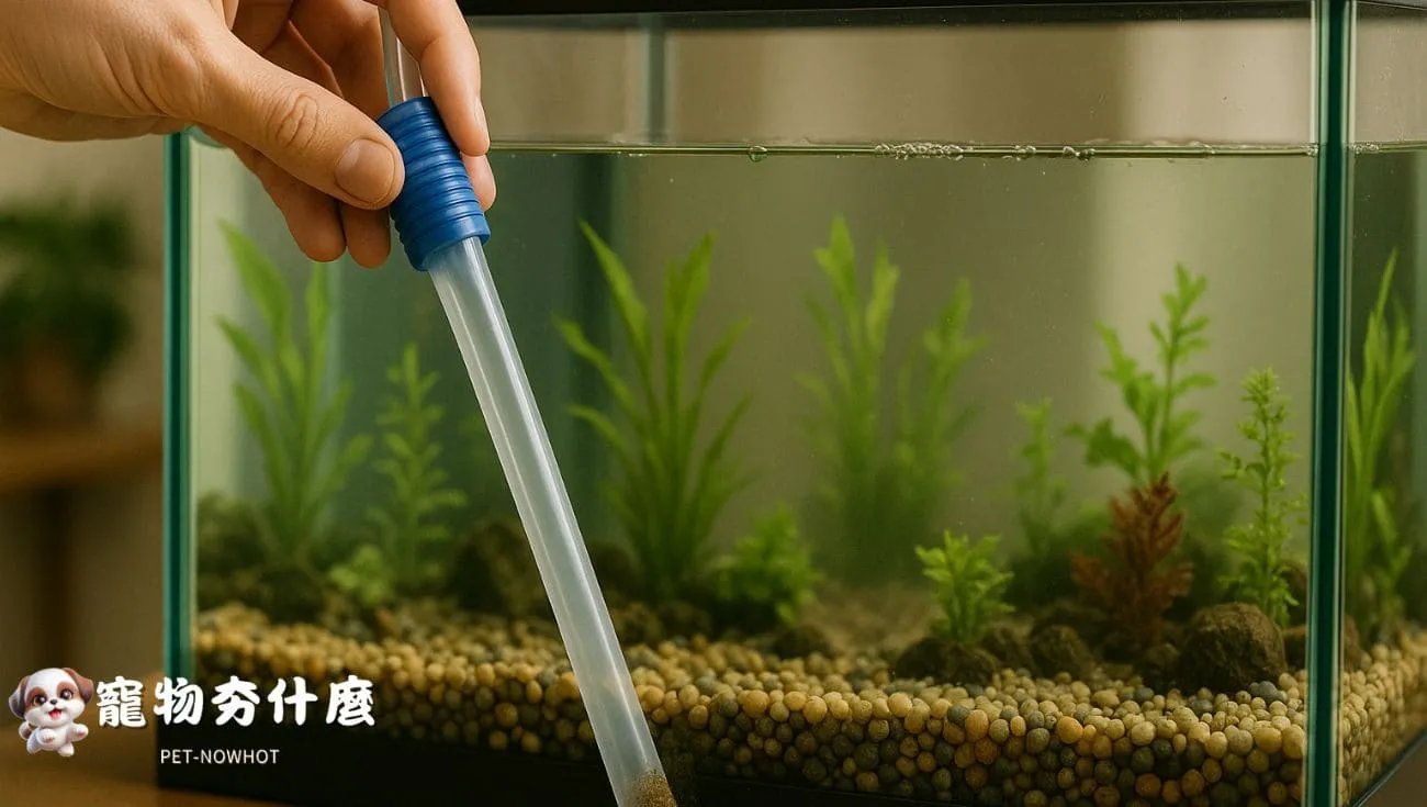 使用虹吸管清潔底砂