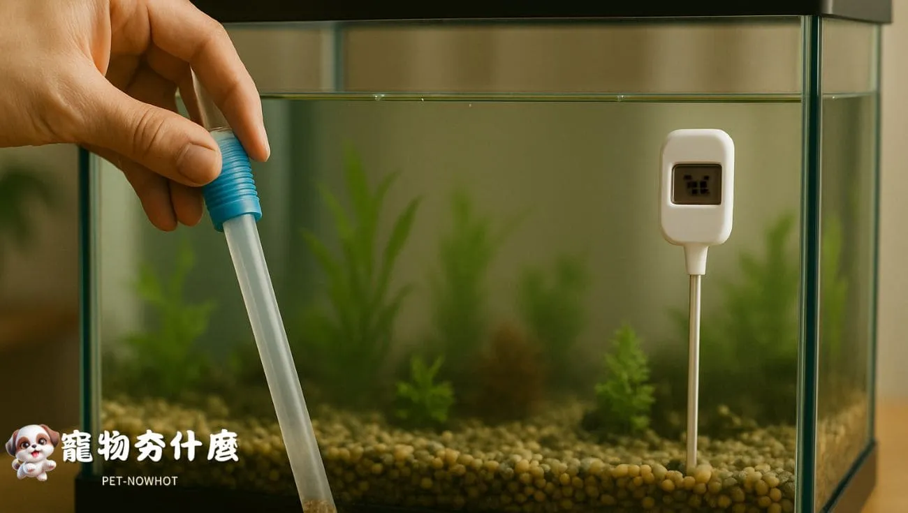 換水時確認水溫
