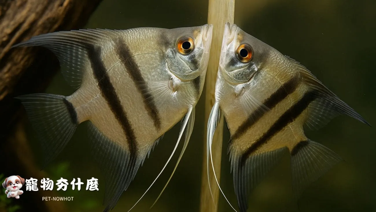 神仙魚產卵前行為