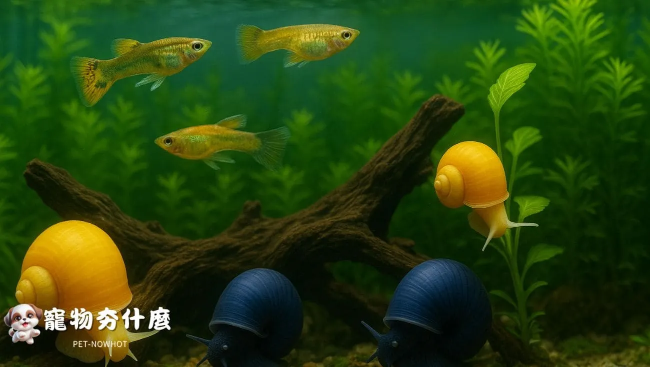 蘋果螺妙妙螺共養示意