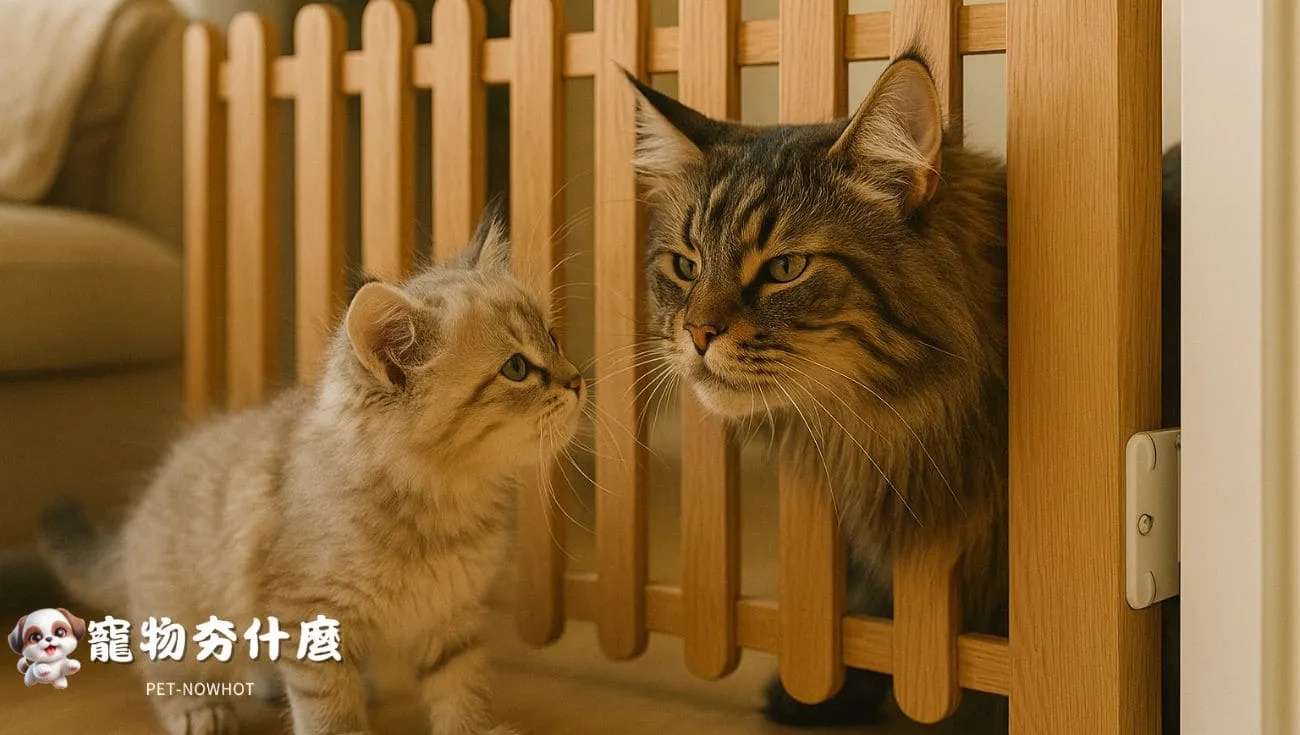 西伯利亞貓認識新同伴