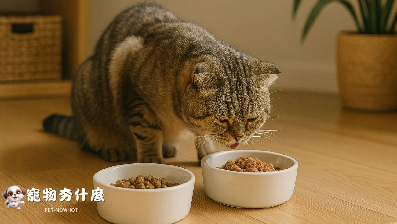 摺耳貓吃乾濕混合食