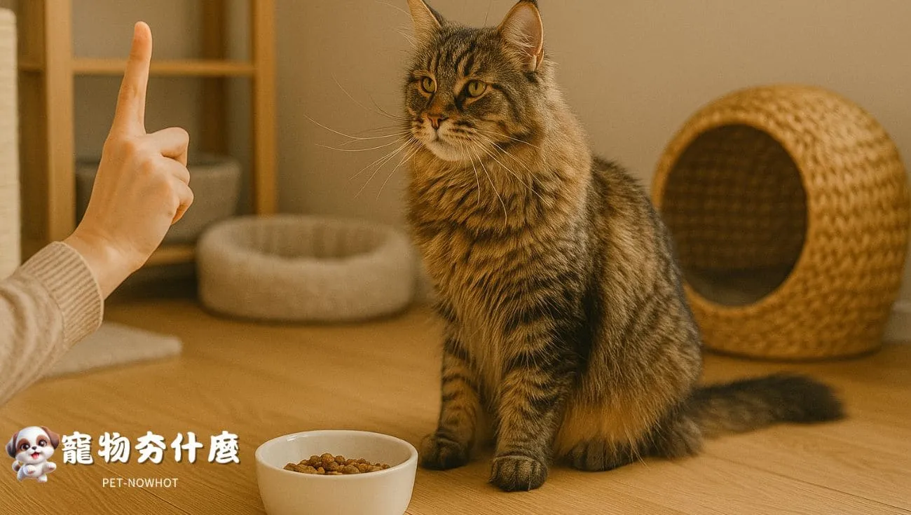 緬因貓餵食訓練情境