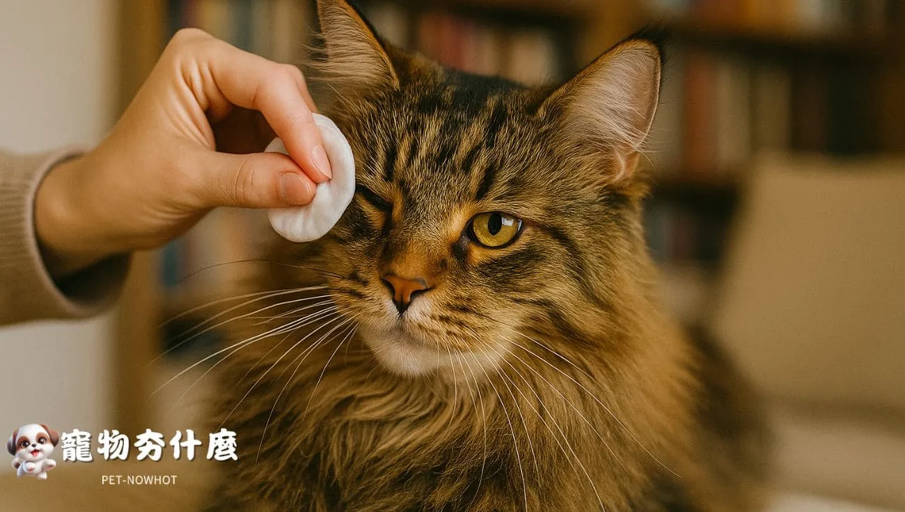 清潔緬因貓眼角分泌
