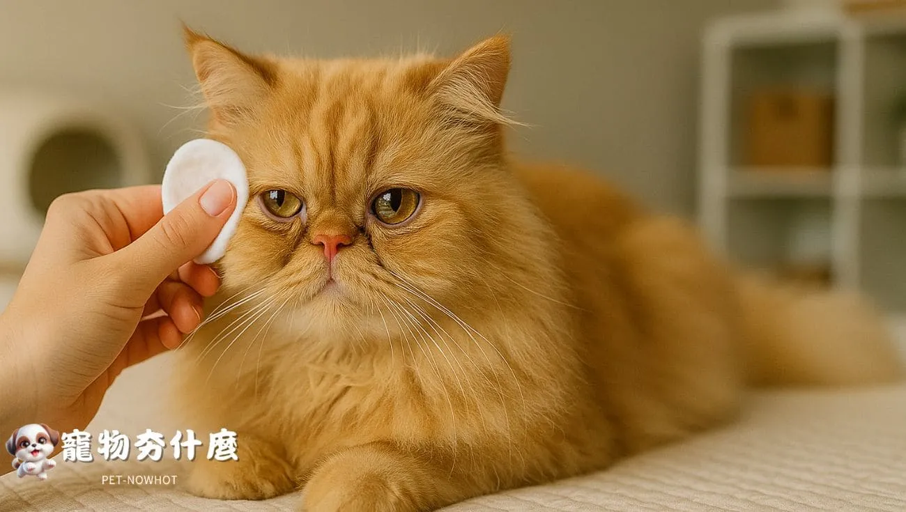 波斯貓鼻淚管特寫