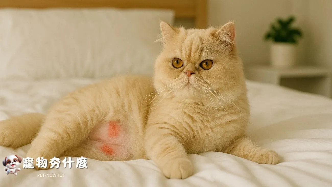 波斯貓肚子出現紅疹