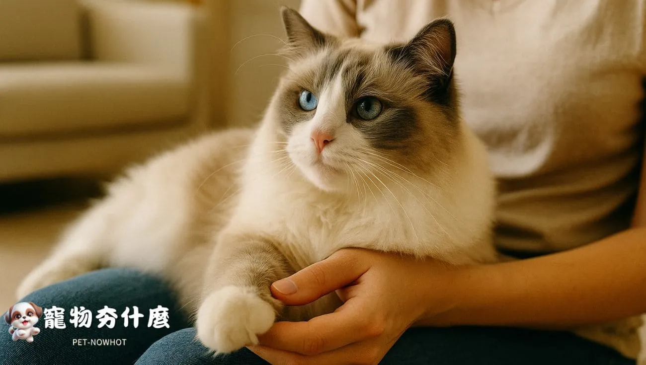 帶布貓進行觸摸訓練