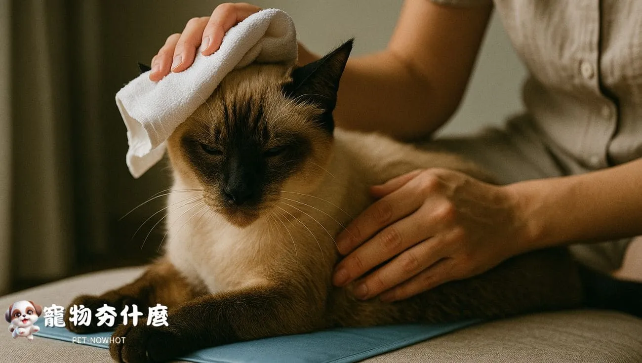 降溫處理中的暹羅貓