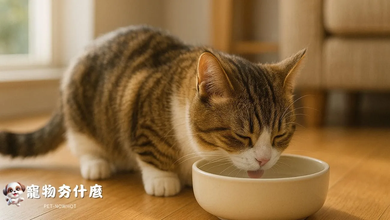 曼赤肯貓喝水溫馨日常照