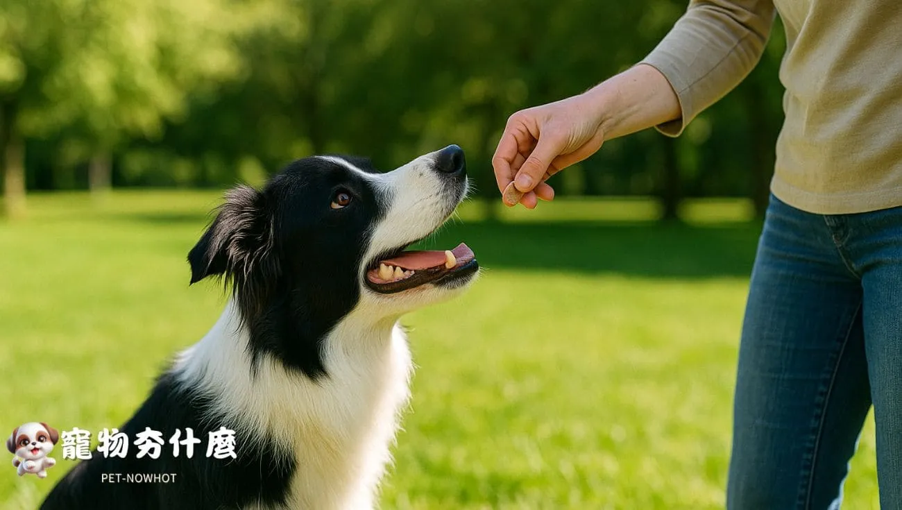 邊境牧羊犬接受獎勵訓練
