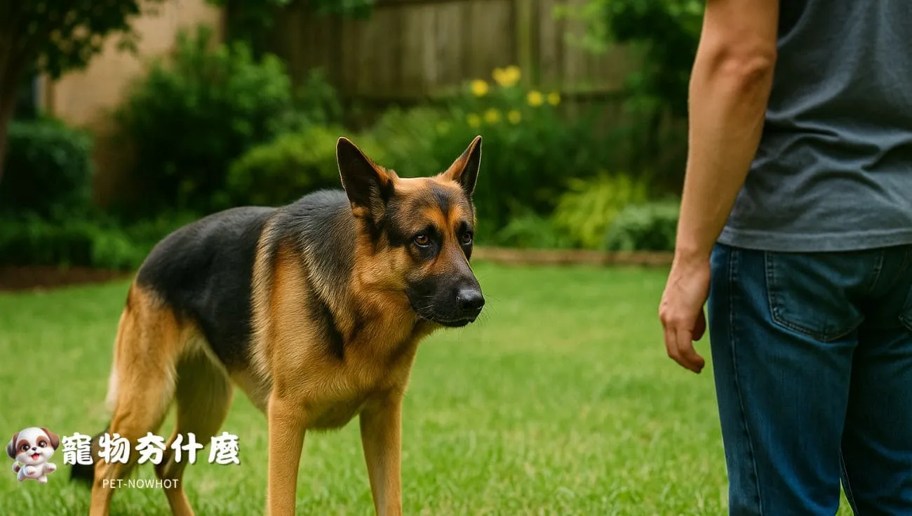 德國牧羊犬警戒姿勢示意圖