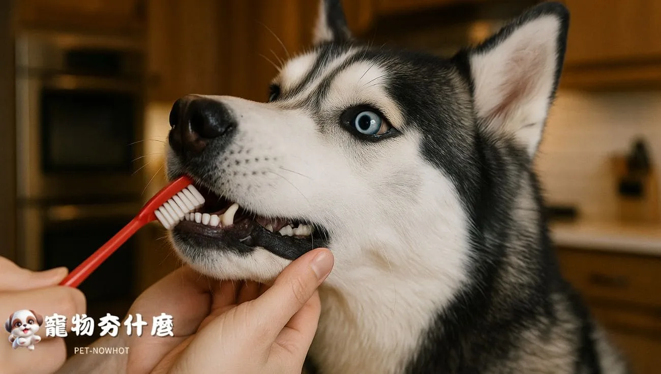 哈士奇刷後牙實拍照