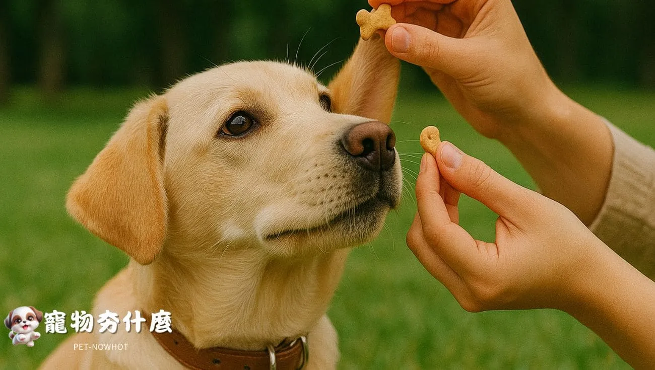 拉布拉多獎勵零食畫面