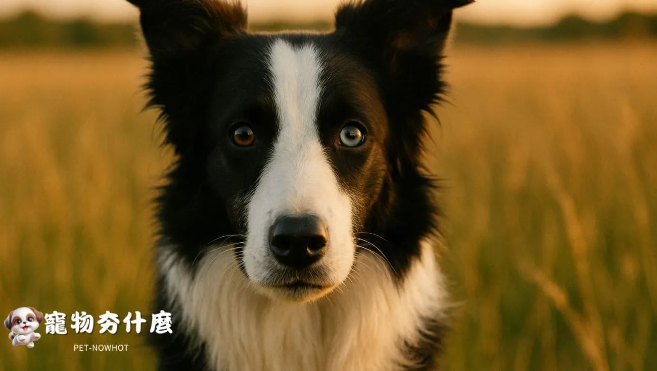 邊境牧羊犬異色眼自然景