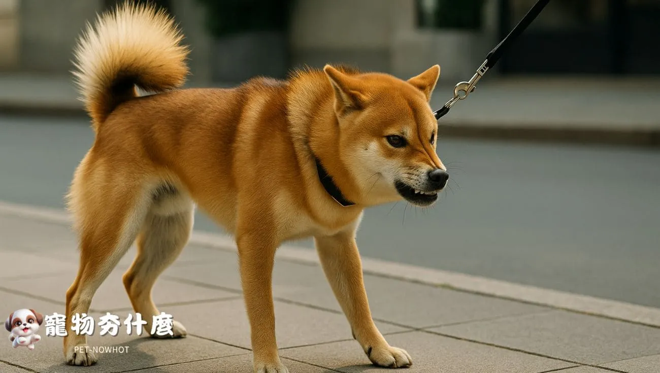 柴犬散步出現警戒行為