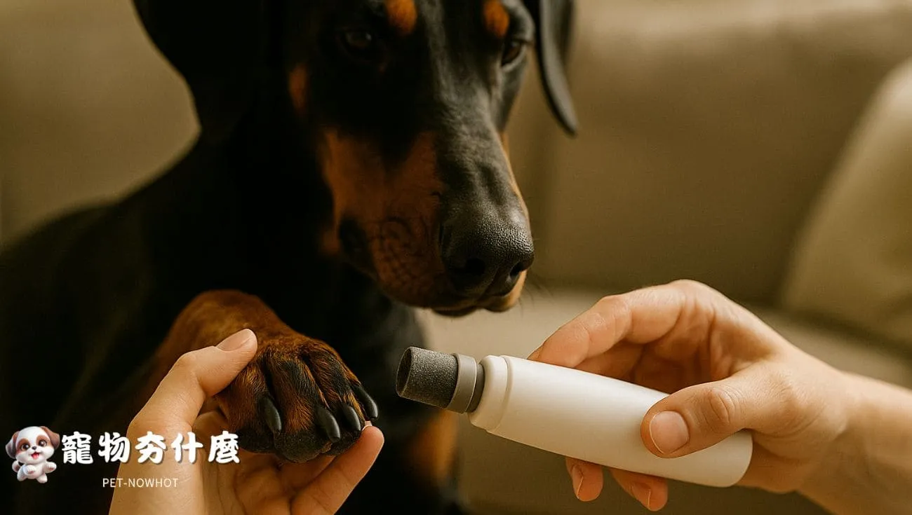 杜賓犬磨黑色指甲過程