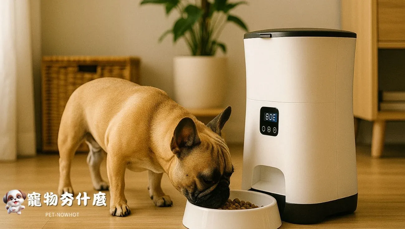 鬥牛犬使用自動餵食器