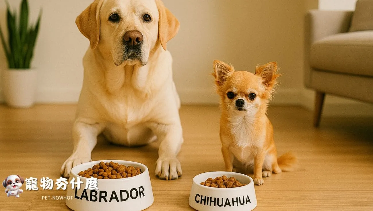 不同犬種分食示意圖