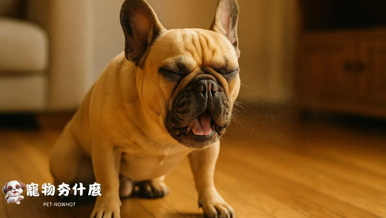 法鬥在室內打噴嚏