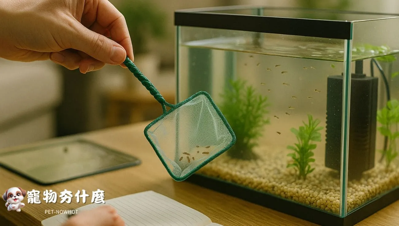 分缸管理中轉移稚魚