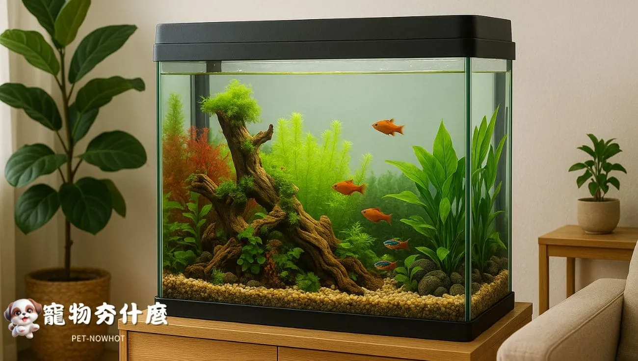 水草造景魚缸與家居