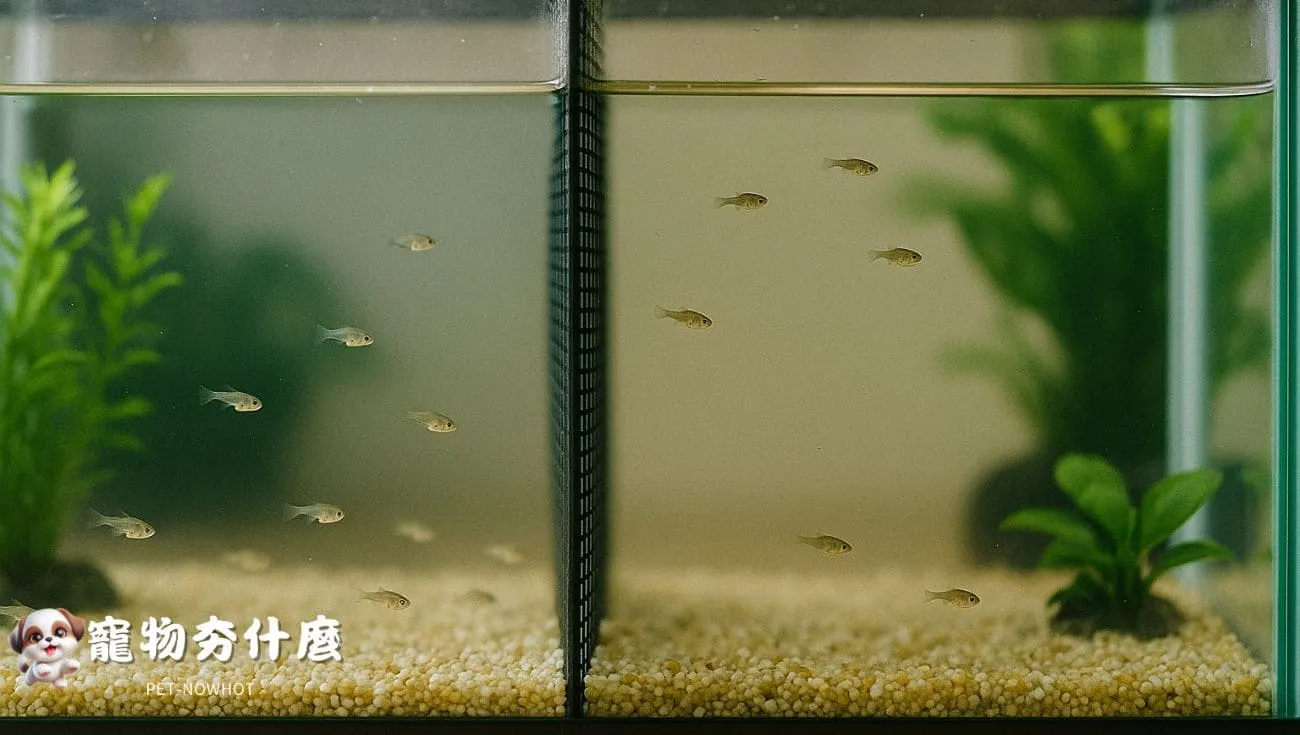 分缸飼養稚魚畫面