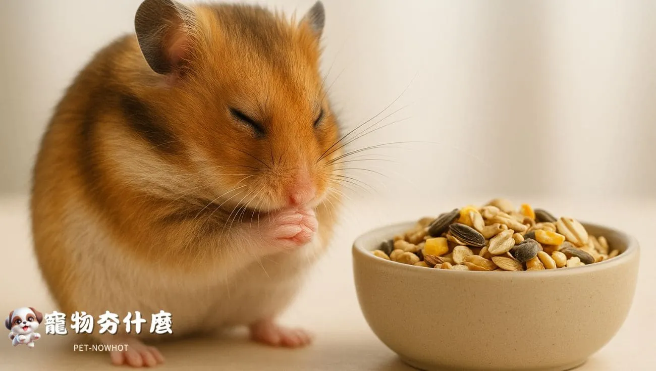 倉鼠進食後梳理鬍鬚