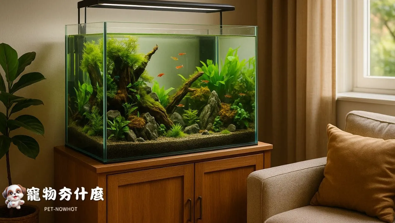 家用水草缸造景欣賞角落