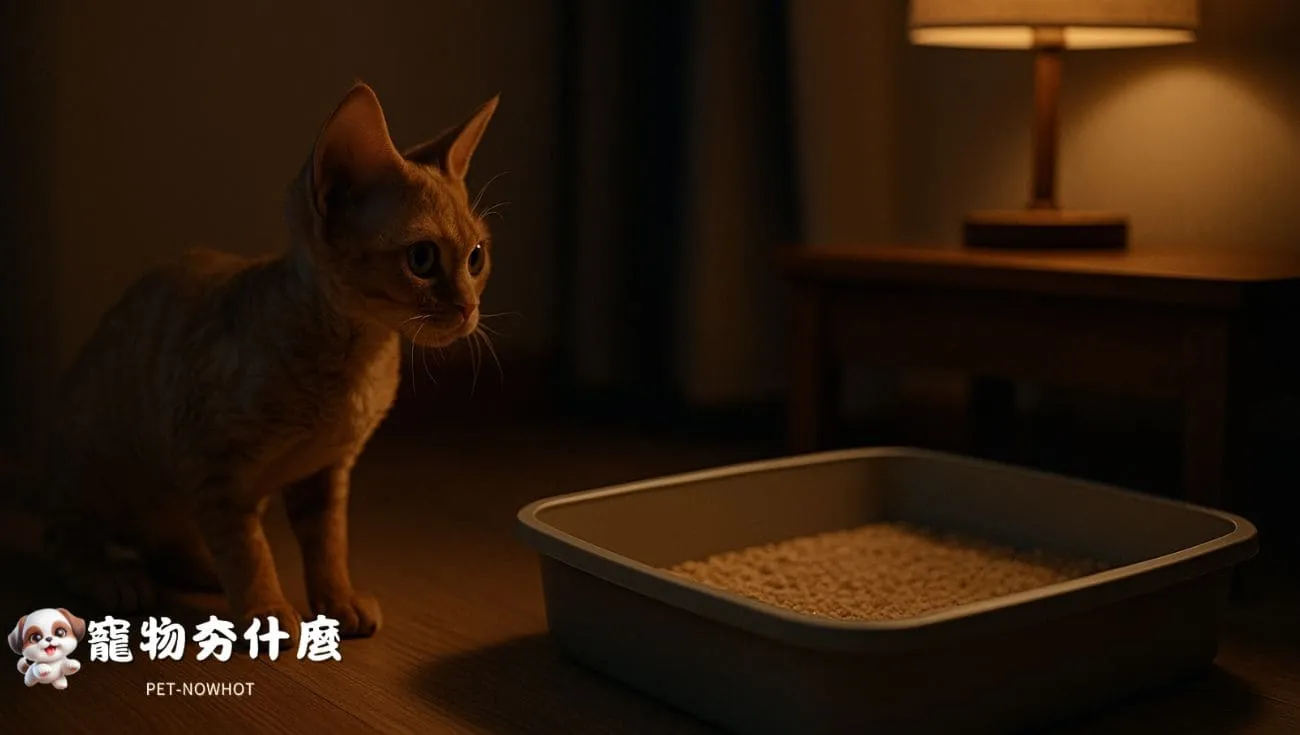 夜間擺放幼貓砂盆