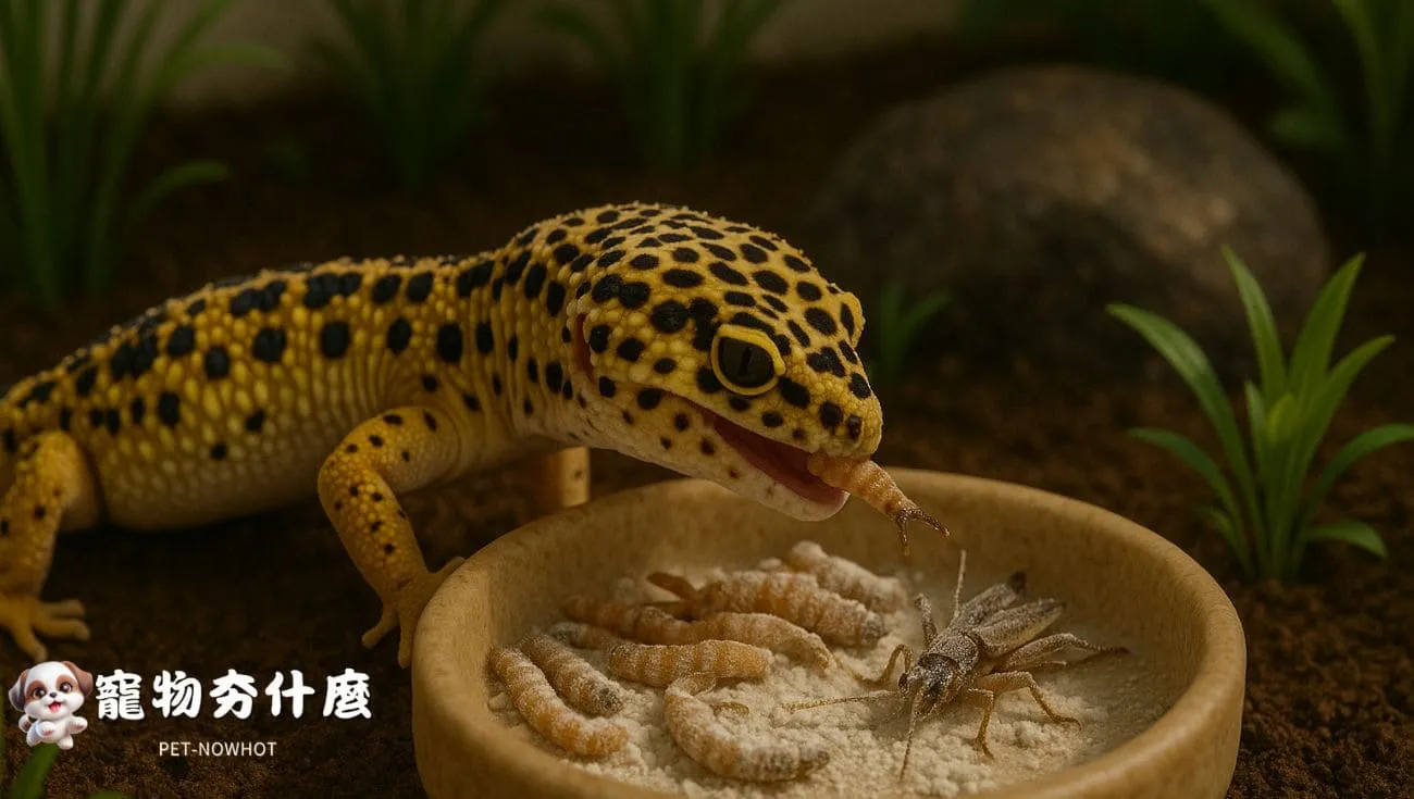 豹紋守宮營養餵食畫面