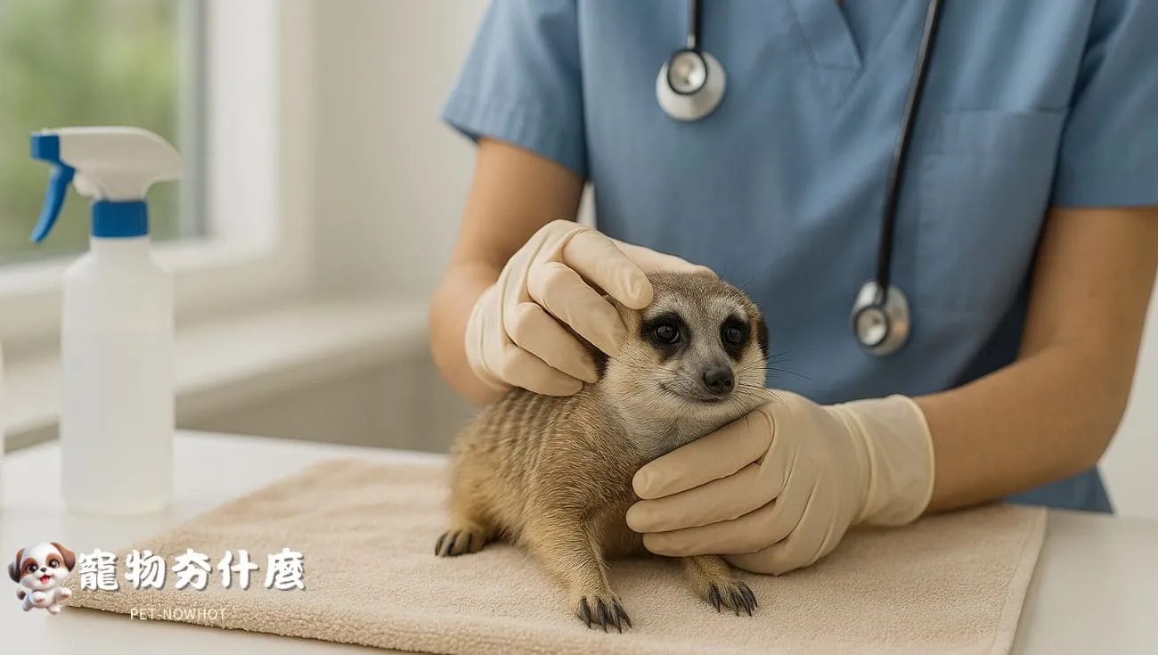 獸醫健康檢查狐獴情境照