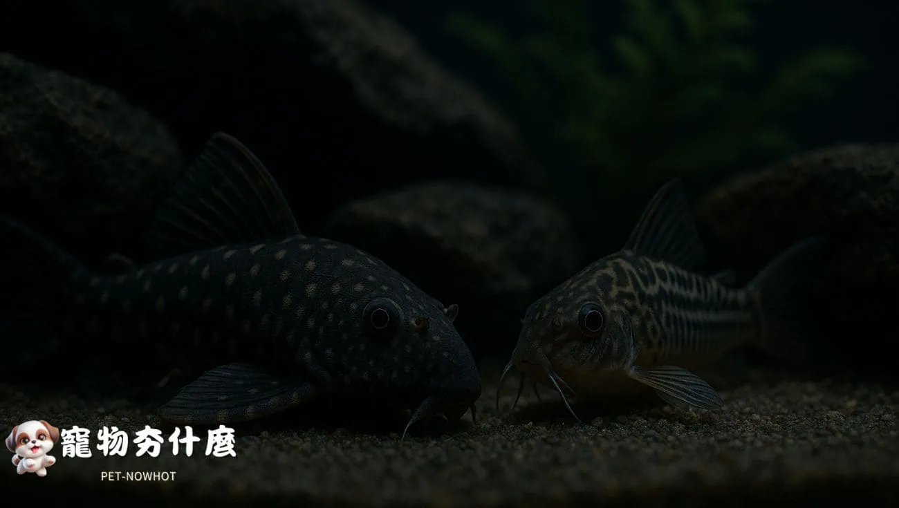 異形魚與鼠魚夜間棲息特寫