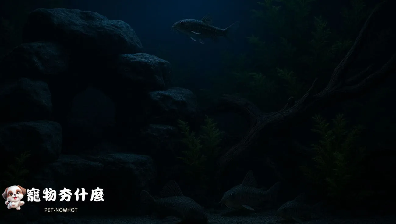 夜行性魚缸自然造景全景圖
