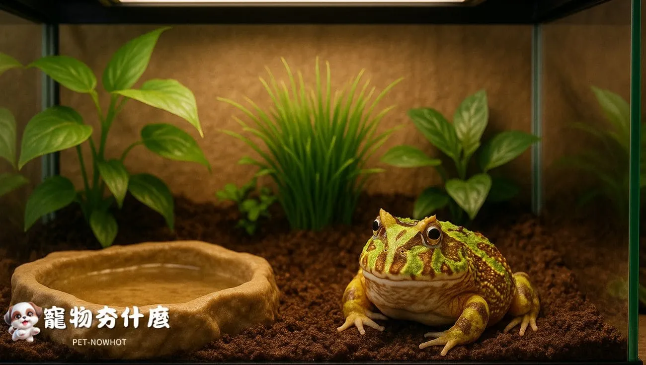 健康角蛙飼養箱環境照