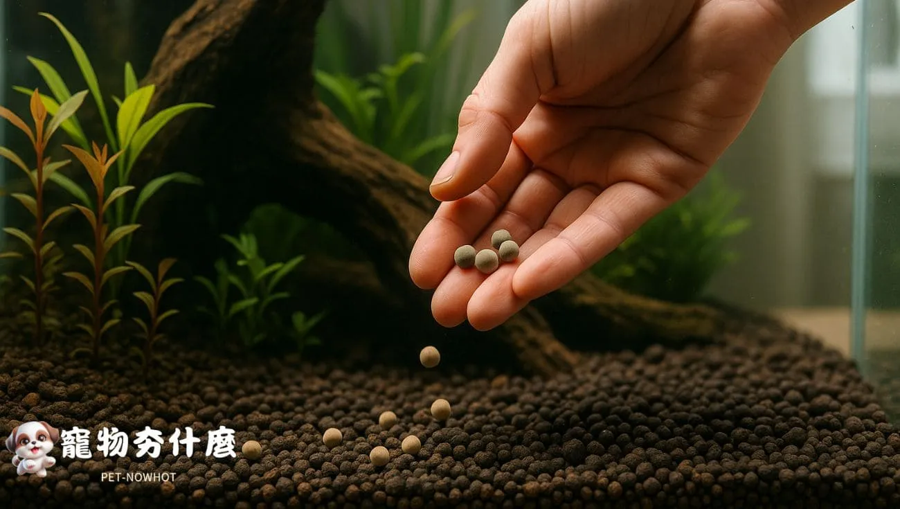 底床鋪設水草基肥示意