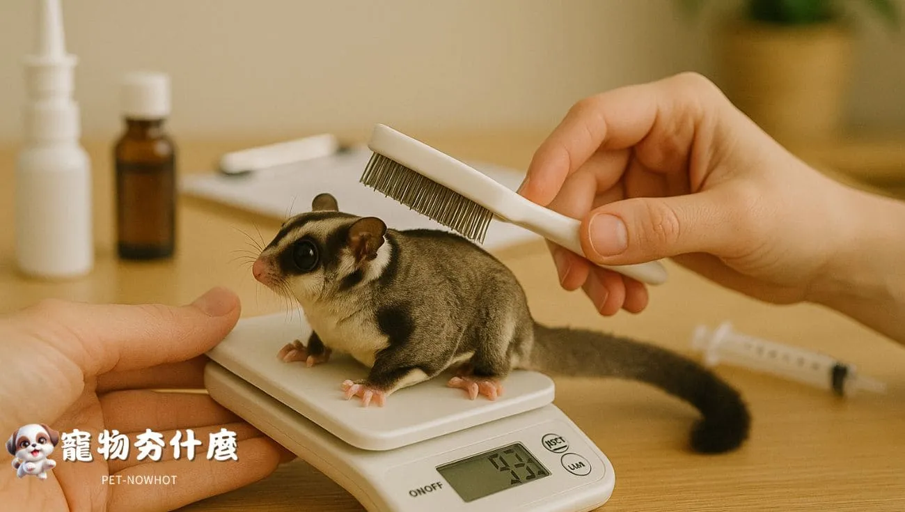 蜜袋鼯健康檢查管理圖