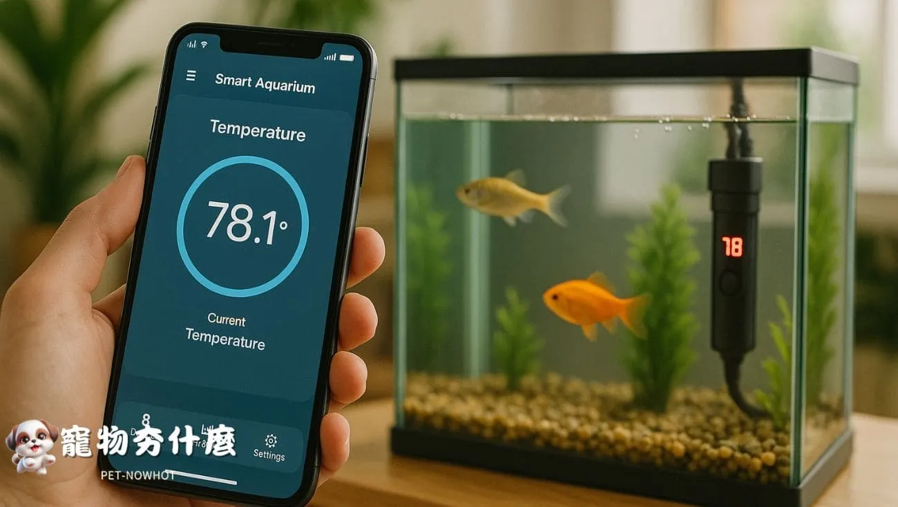 智能手機監控水溫魚缸圖