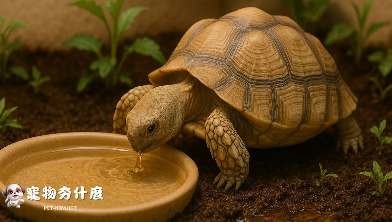 陸龜飲水與濕度管理區