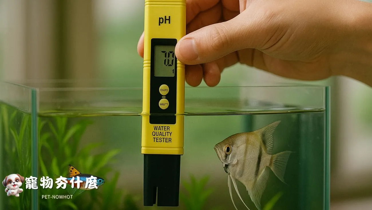 魚缸水質檢測進行中