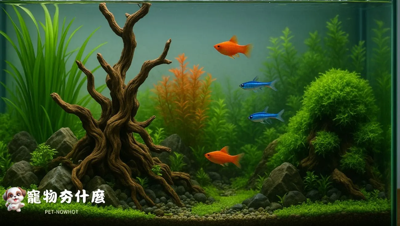 多層次自然造景水族缸