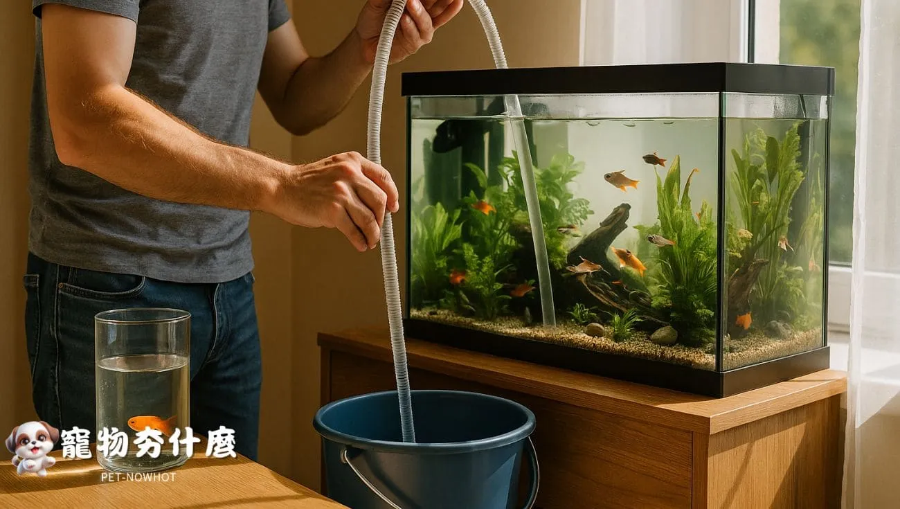 魚缸換水緊急處理示意