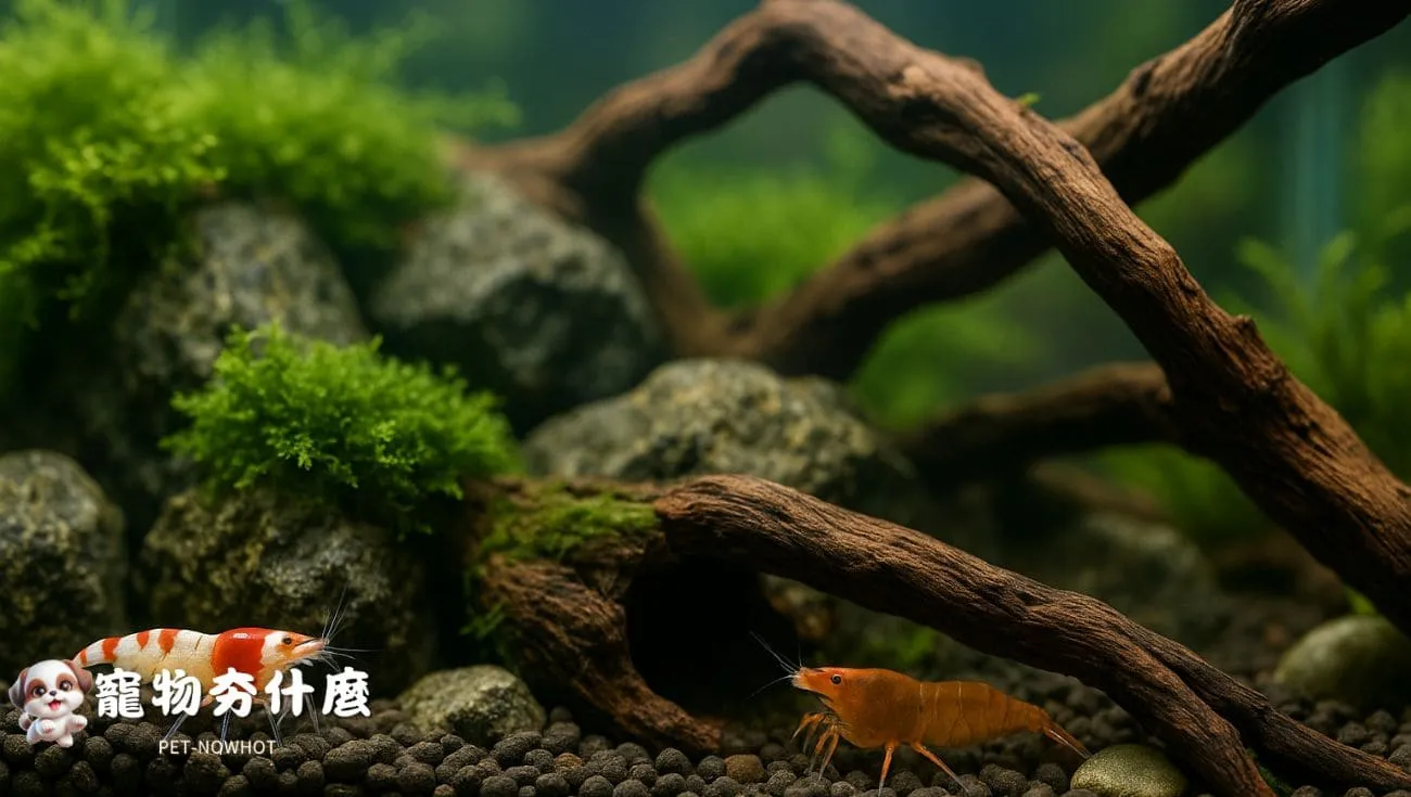 觀賞蝦缸飼養環境展示