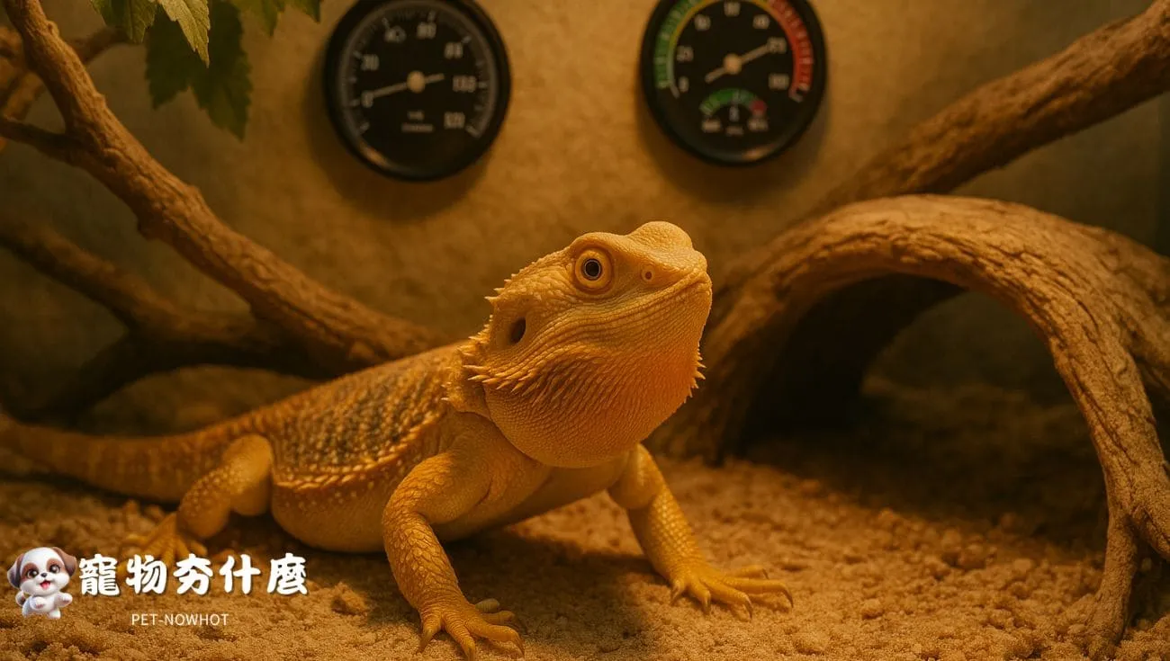 鬆獅蜥飼養箱環境調節圖