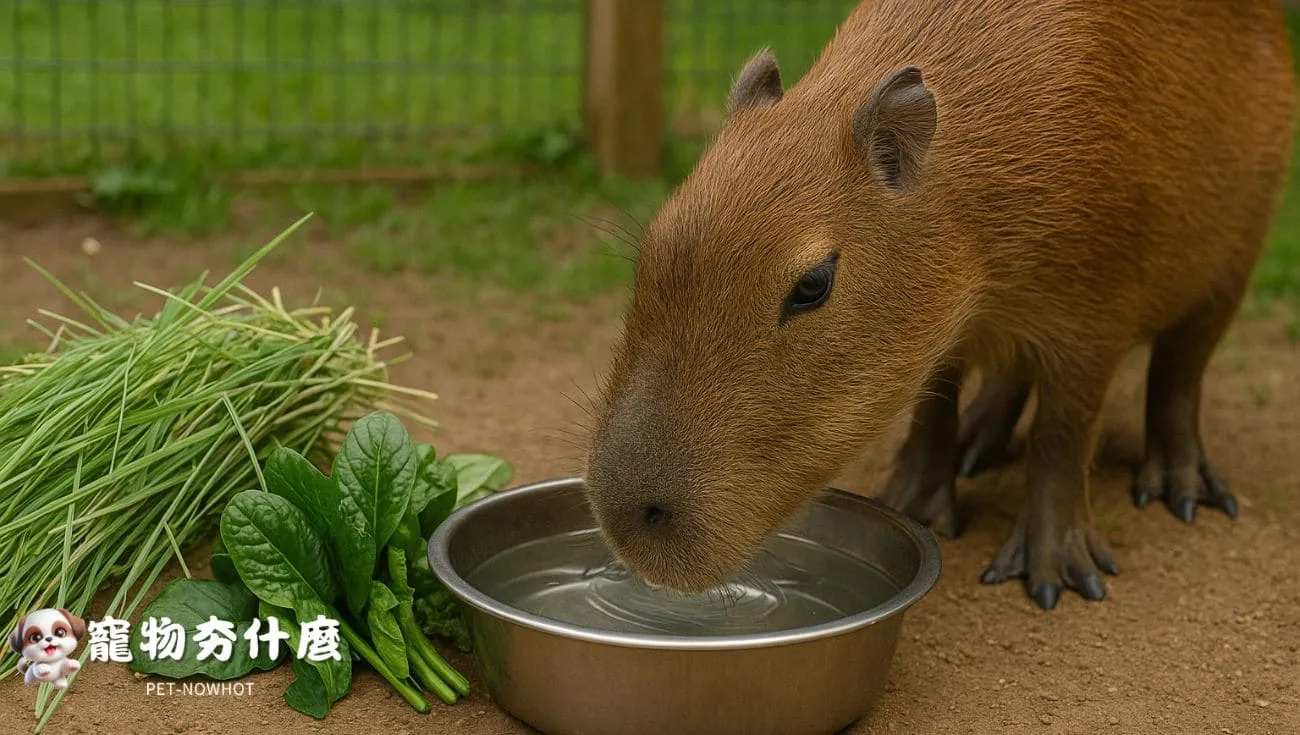 水豚飲水及飲食衛生圖