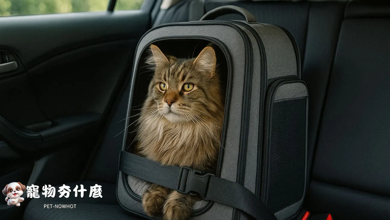 緬因貓車內安全搭乘照片